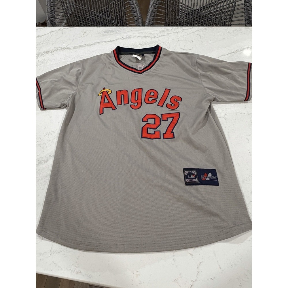 Mike Trout Anaheim Angels Cooperstown Majestic Throwback Jersey Medium